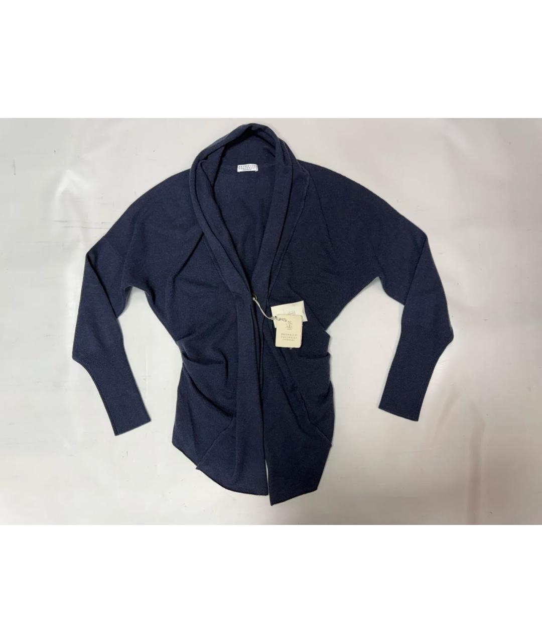 BRUNELLO CUCINELLI Синий кашемировый кардиган, фото 7