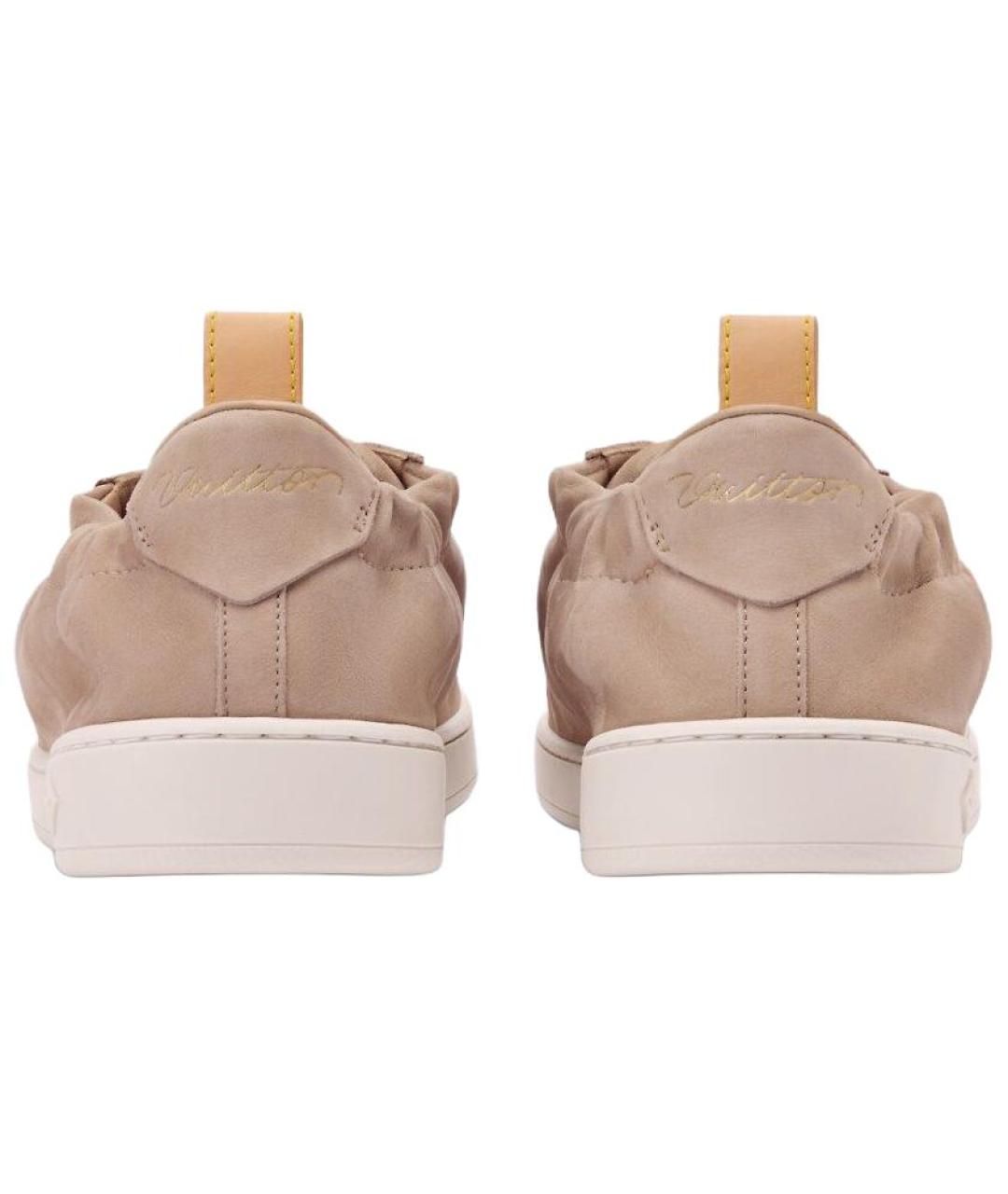 LOUIS VUITTON Бежевые кожаные низкие кроссовки / кеды, фото 4
