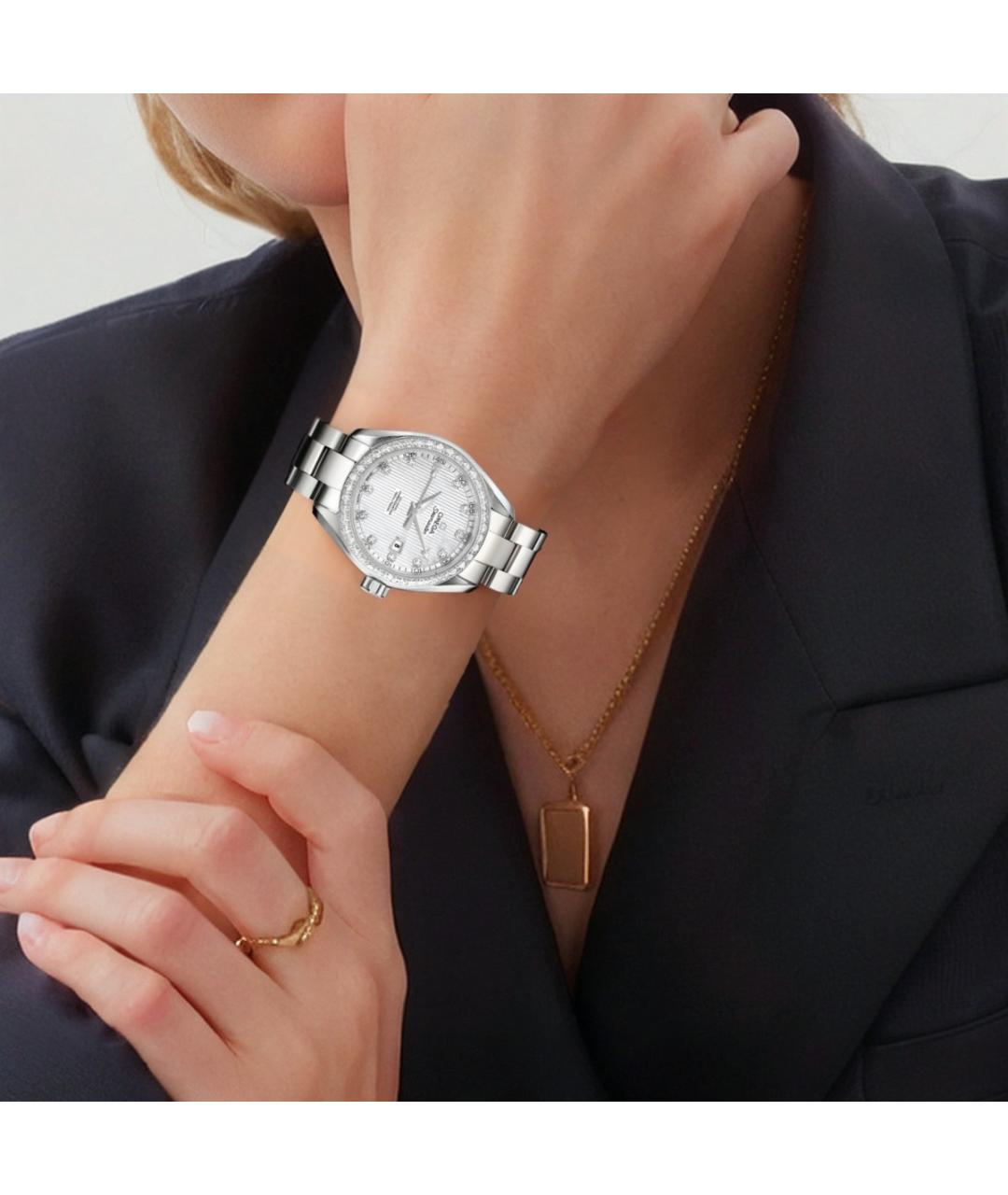 OMEGA Серебряные металлические часы, фото 3