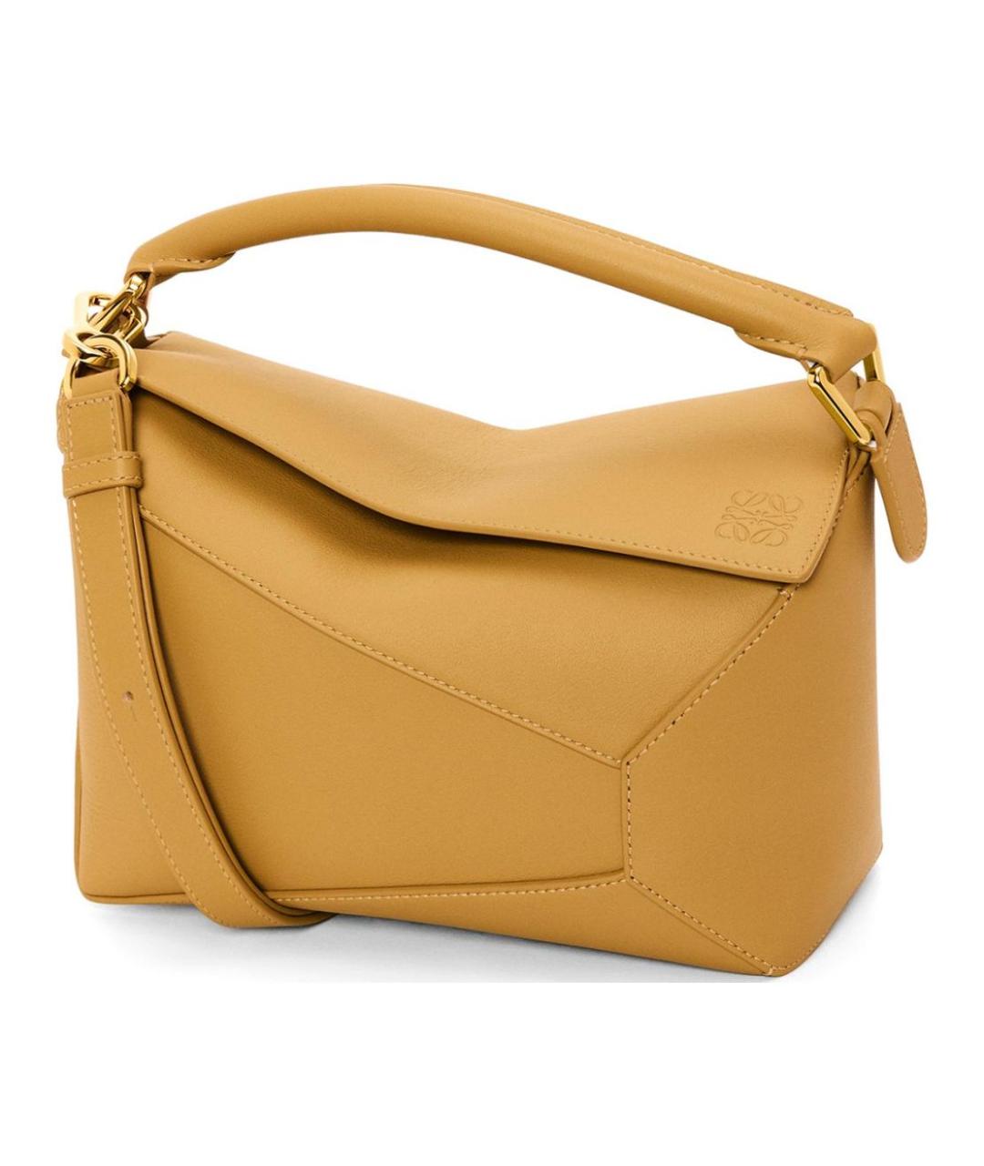 LOEWE Оранжевая кожаная сумка с короткими ручками, фото 4