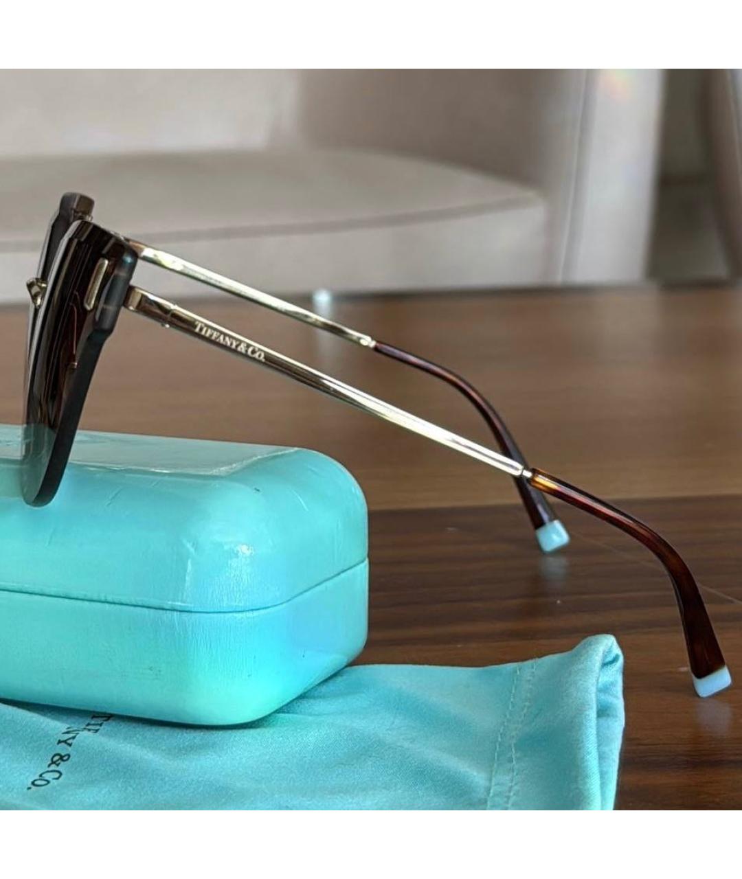 TIFFANY&CO Золотые металлические солнцезащитные очки, фото 3