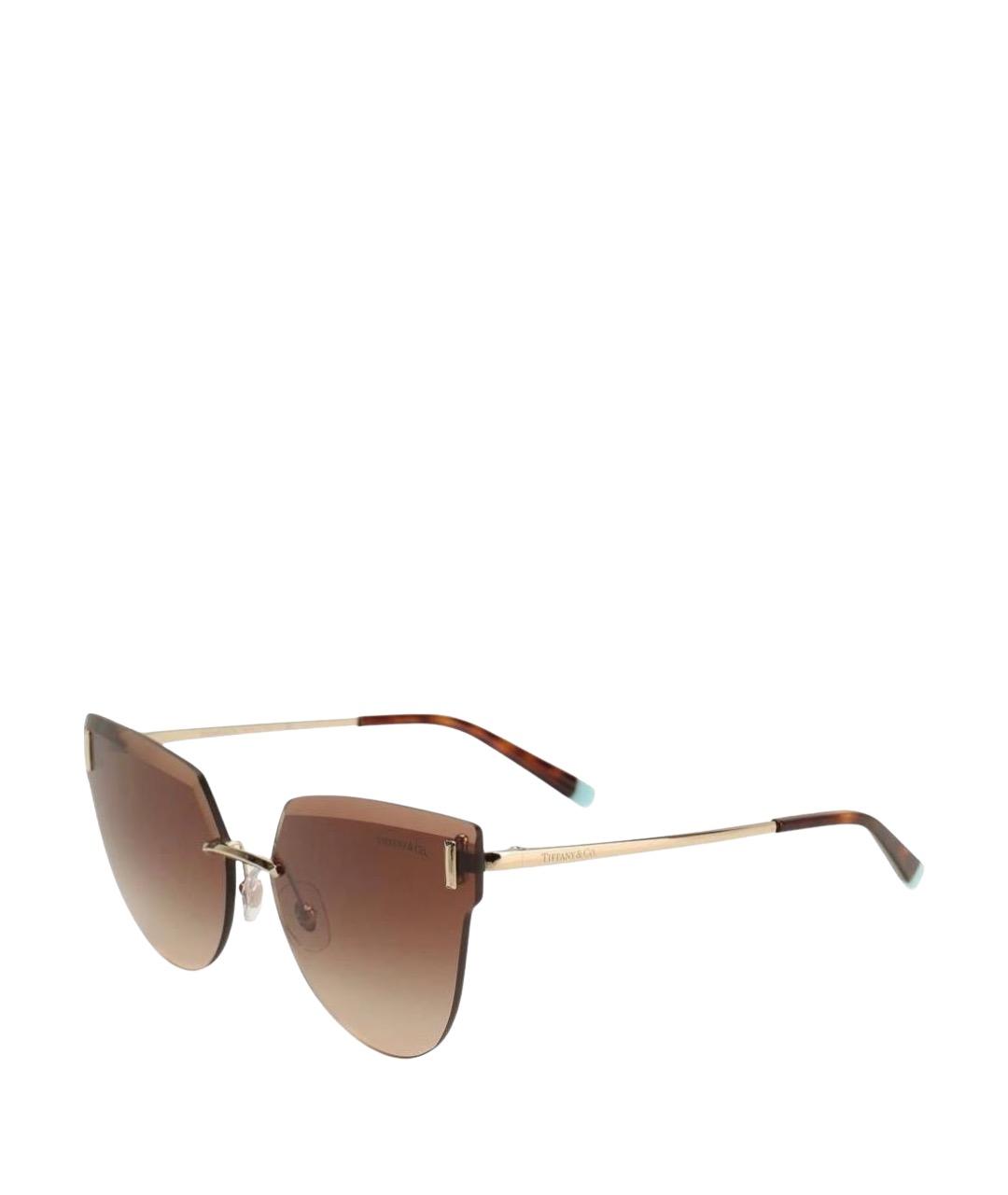 TIFFANY&CO Золотые металлические солнцезащитные очки, фото 1