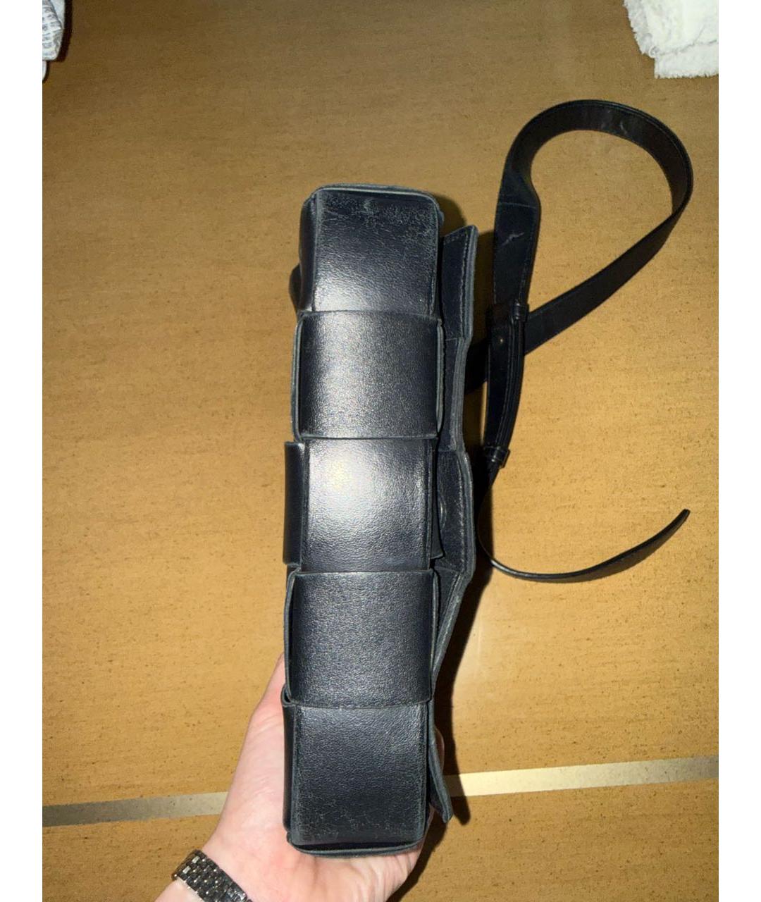 BOTTEGA VENETA Черная кожаная сумка через плечо, фото 3