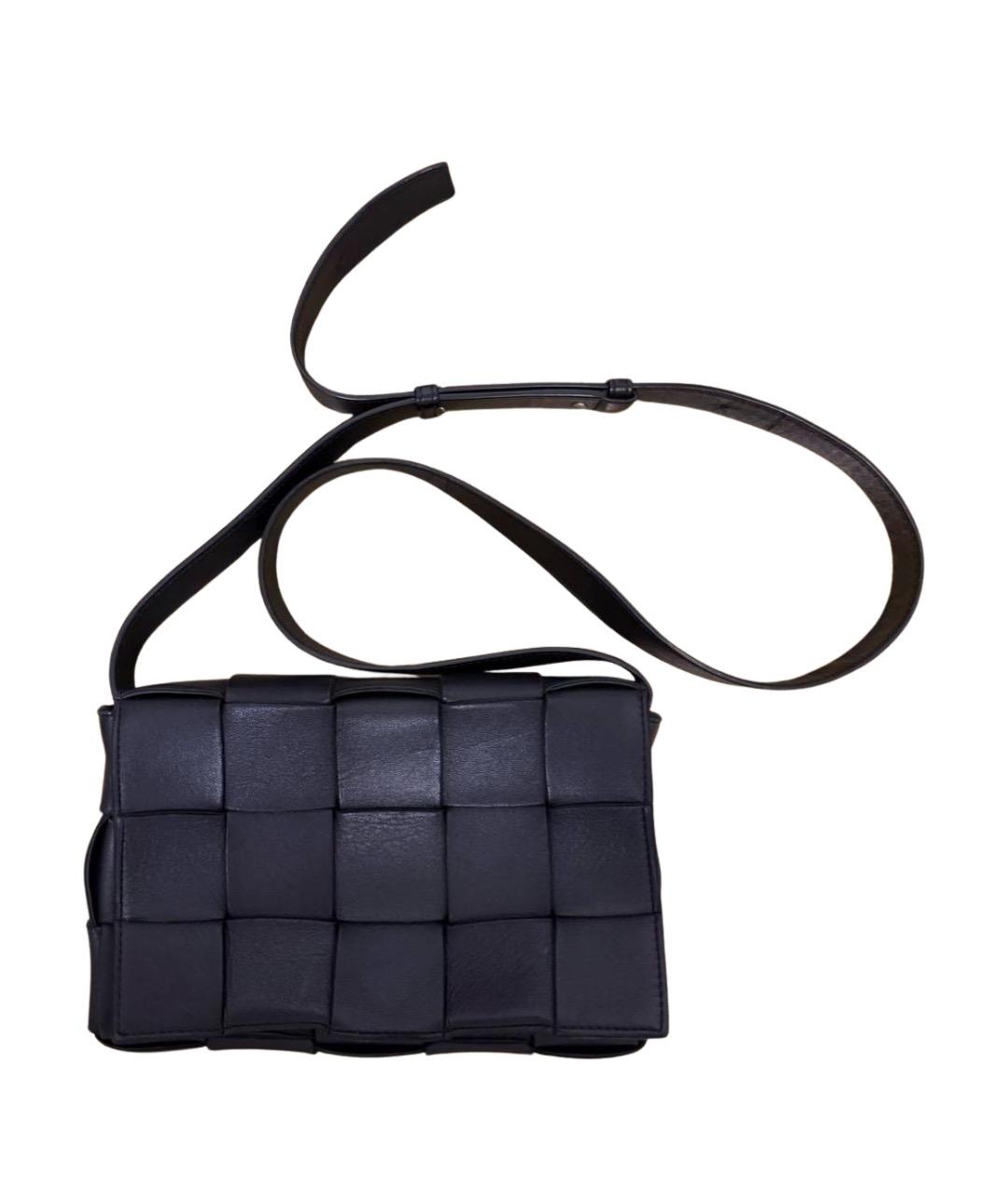 BOTTEGA VENETA Черная кожаная сумка через плечо, фото 1