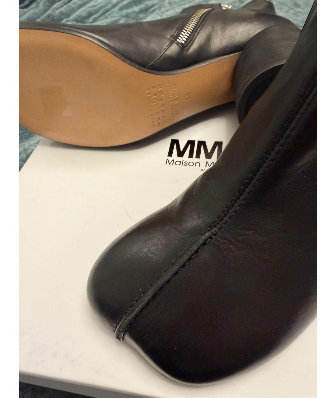 MM6 MAISON MARGIELA Черные кожаные ботильоны, фото 3