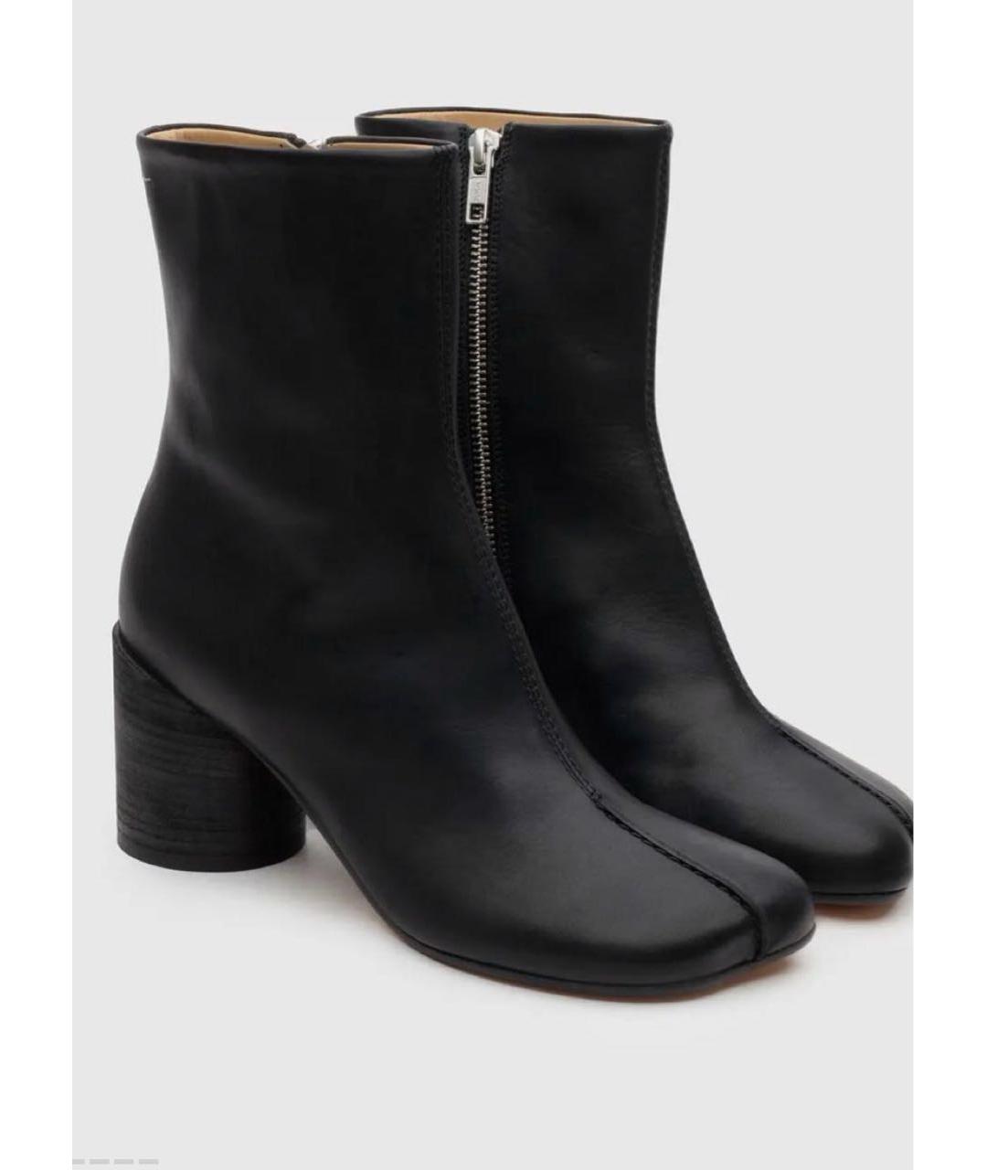 MM6 MAISON MARGIELA Черные кожаные ботильоны, фото 2