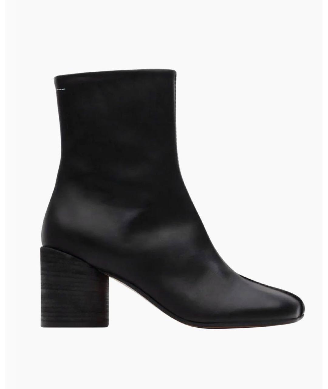 MM6 MAISON MARGIELA Черные кожаные ботильоны, фото 4