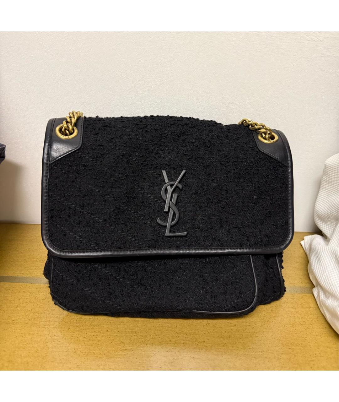 SAINT LAURENT Черная сумка тоут, фото 7