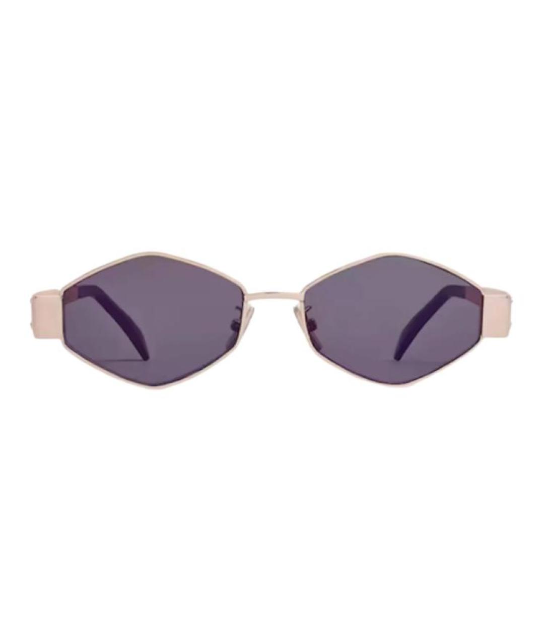 CELINE Золотые металлические солнцезащитные очки, фото 2