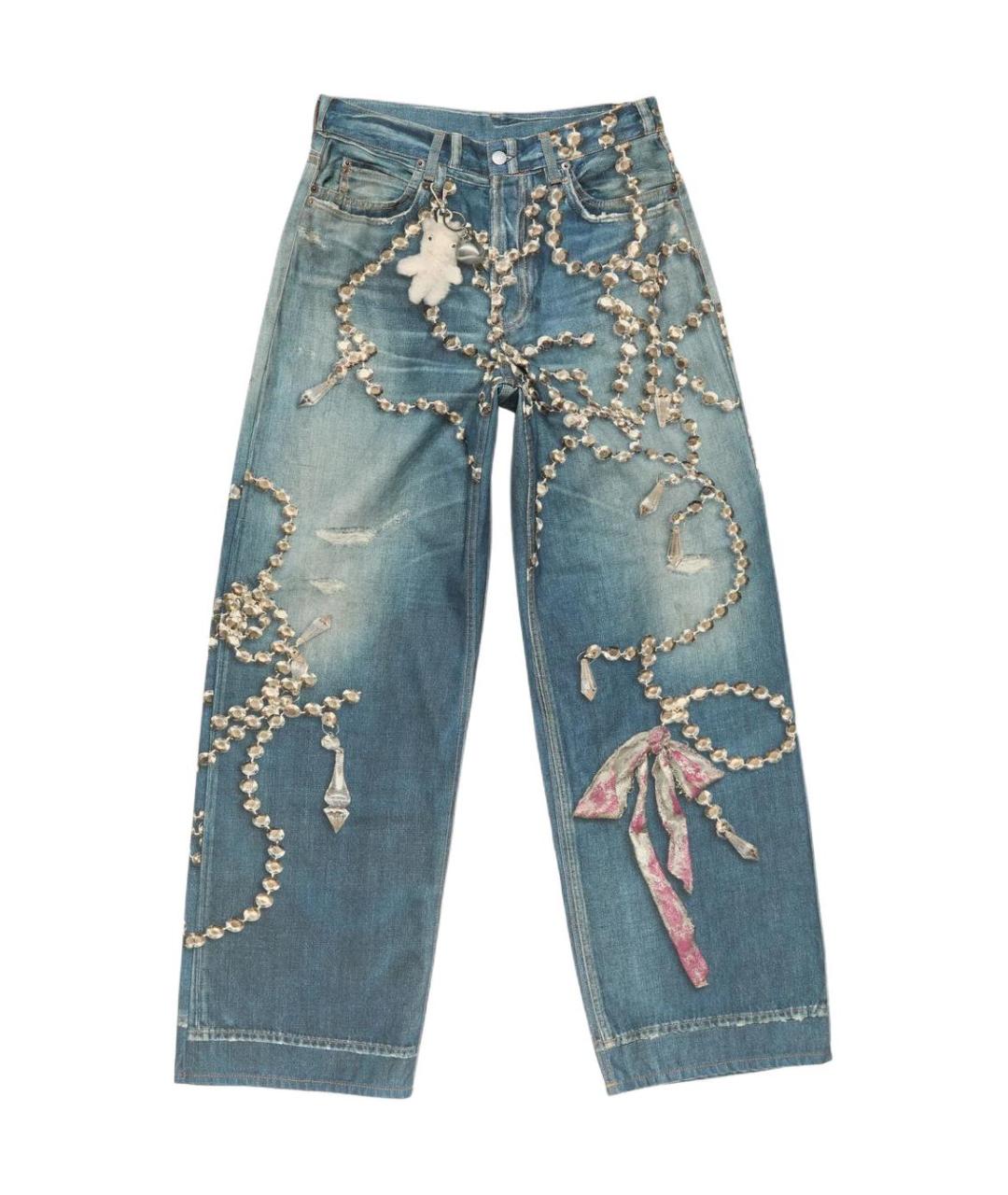 ACNE STUDIOS Голубые прямые джинсы, фото 1
