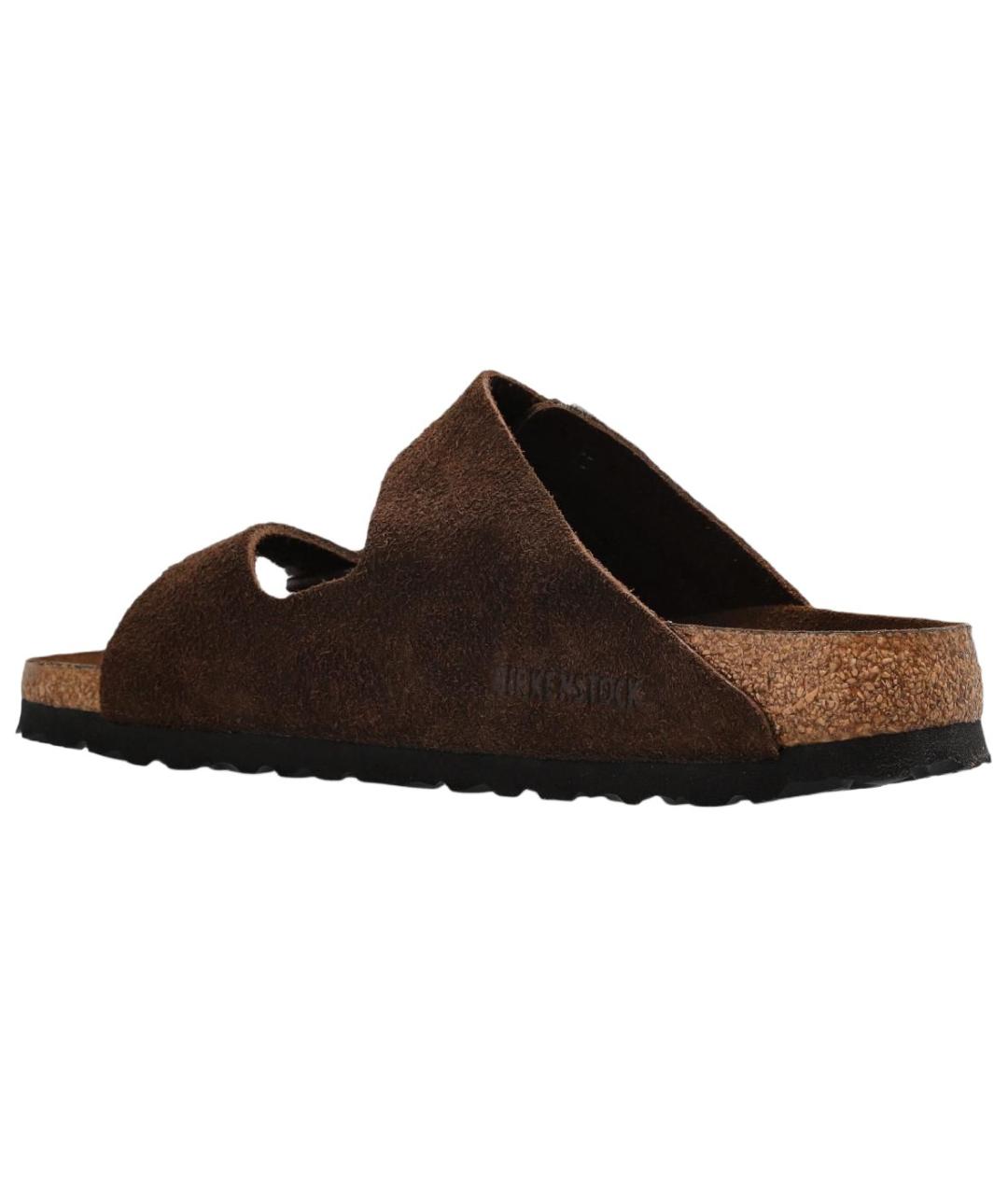 BIRKENSTOCK Коричневые замшевые шлепанцы, фото 5