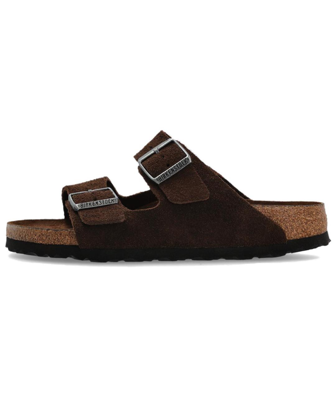 BIRKENSTOCK Коричневые замшевые шлепанцы, фото 2