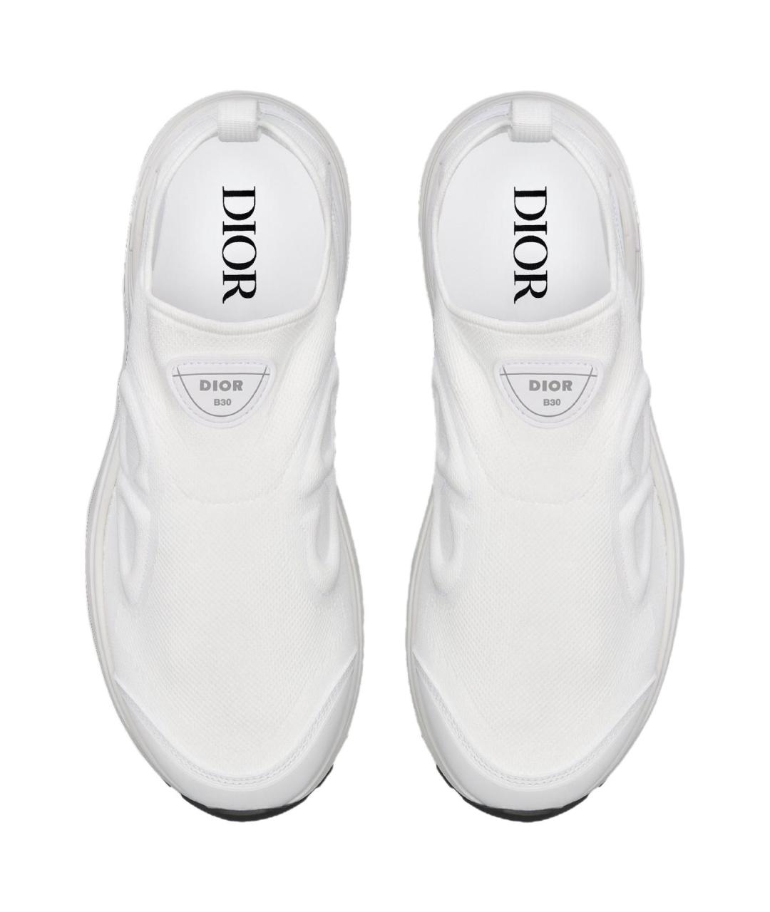 CHRISTIAN DIOR Белые текстильные низкие кроссовки / кеды, фото 3