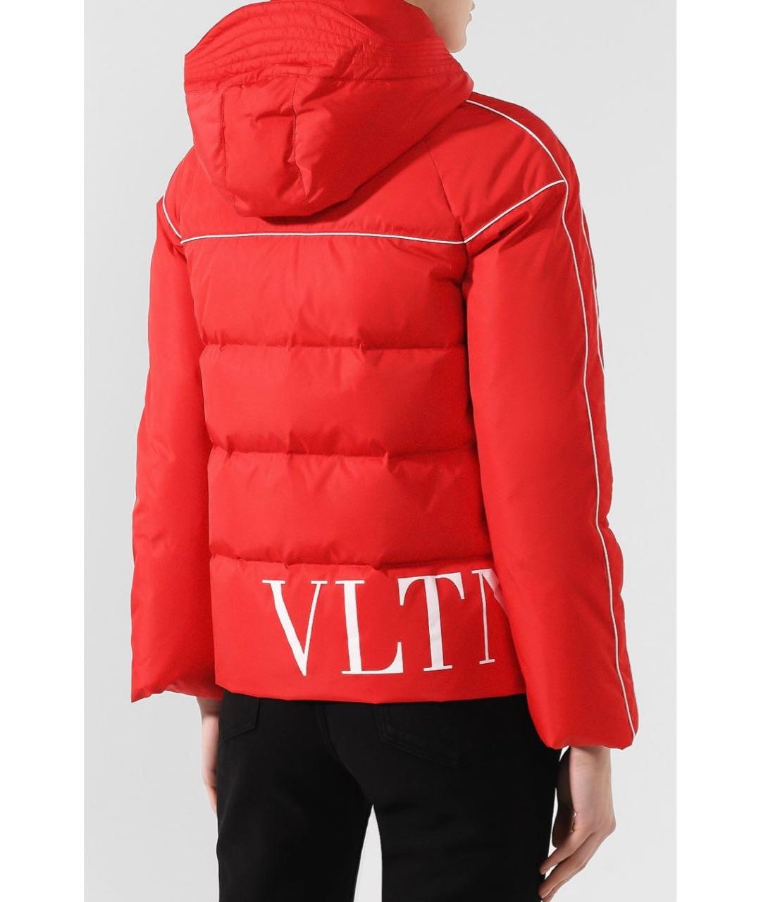 VALENTINO Красный полиамидовый пуховик, фото 4