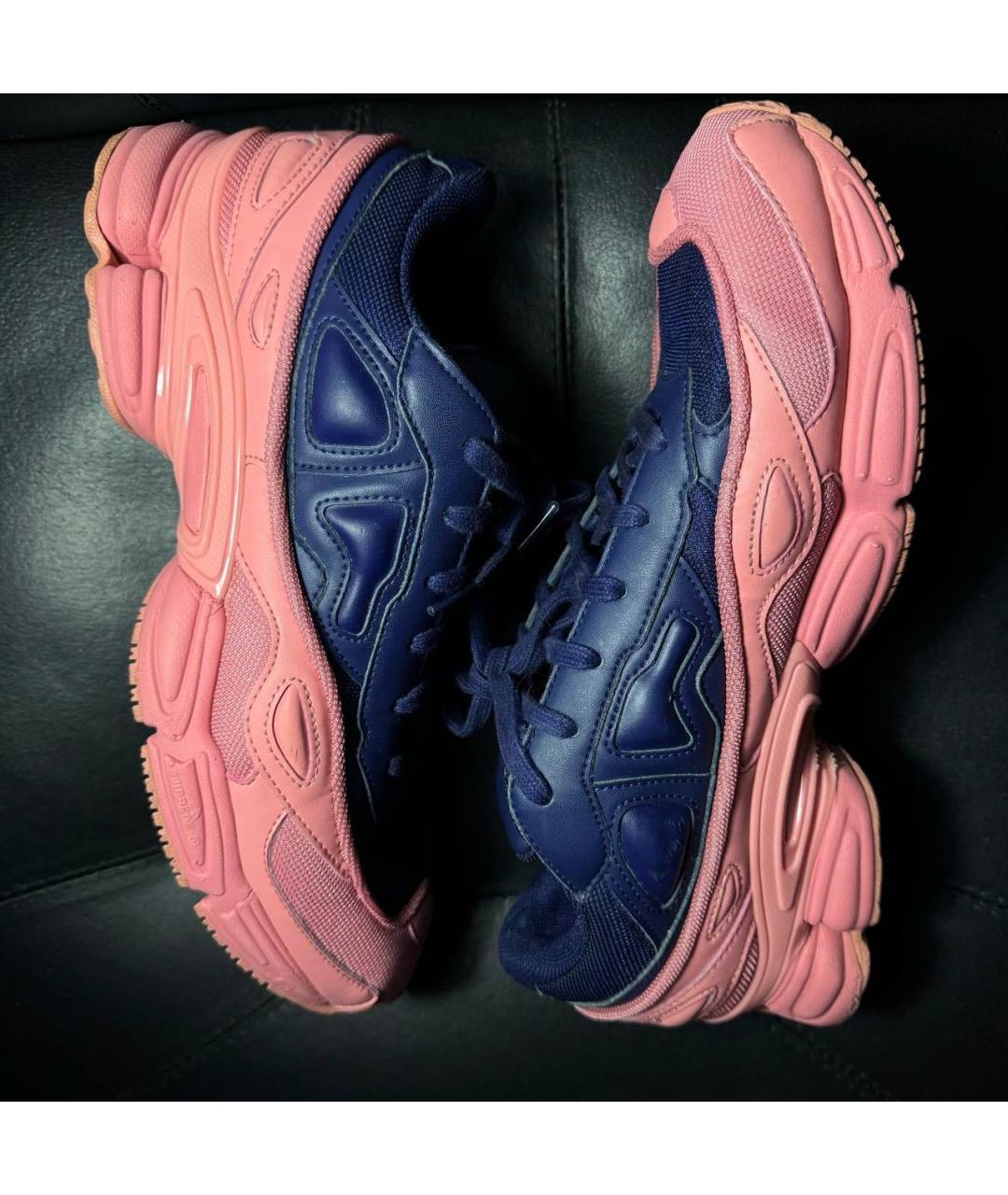 ADIDAS X RAF SIMONS Коралловые текстильные низкие кроссовки / кеды, фото 4