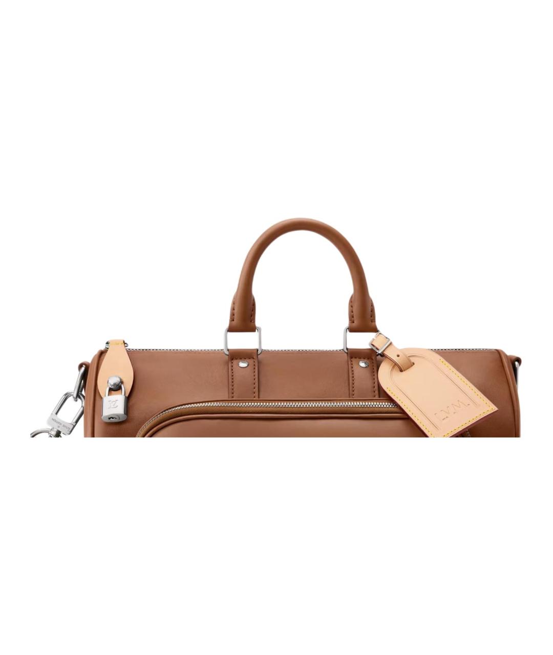 LOUIS VUITTON Коричневая кожаная сумка на плечо, фото 5