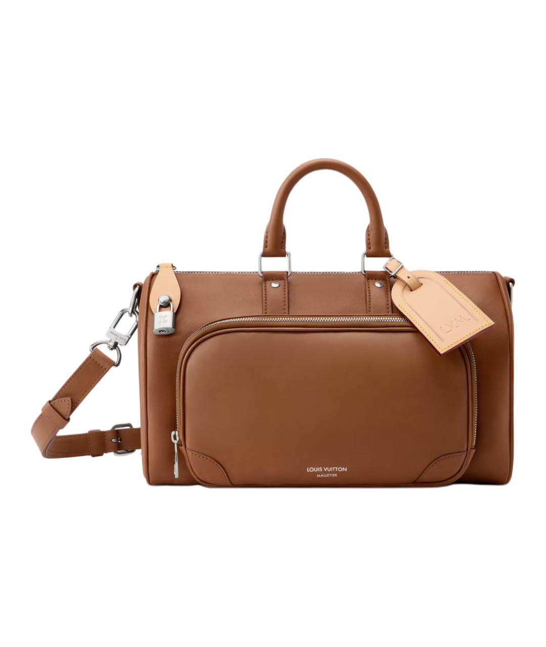 LOUIS VUITTON Коричневая кожаная сумка на плечо, фото 1