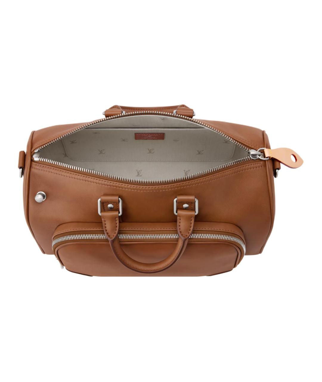 LOUIS VUITTON Коричневая кожаная сумка на плечо, фото 4