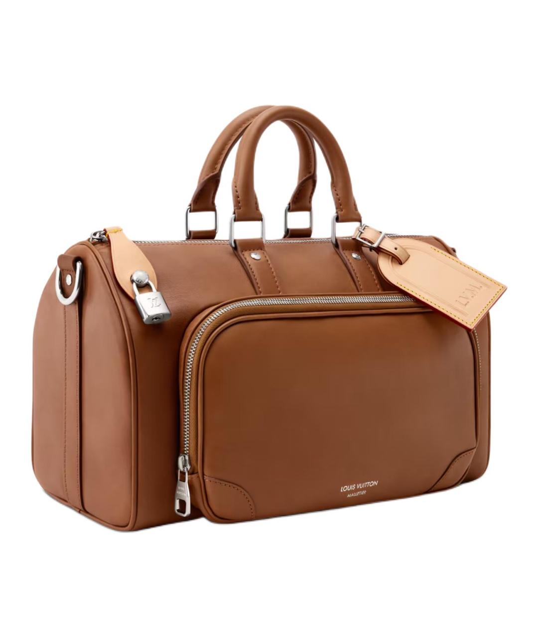 LOUIS VUITTON Коричневая кожаная сумка на плечо, фото 2