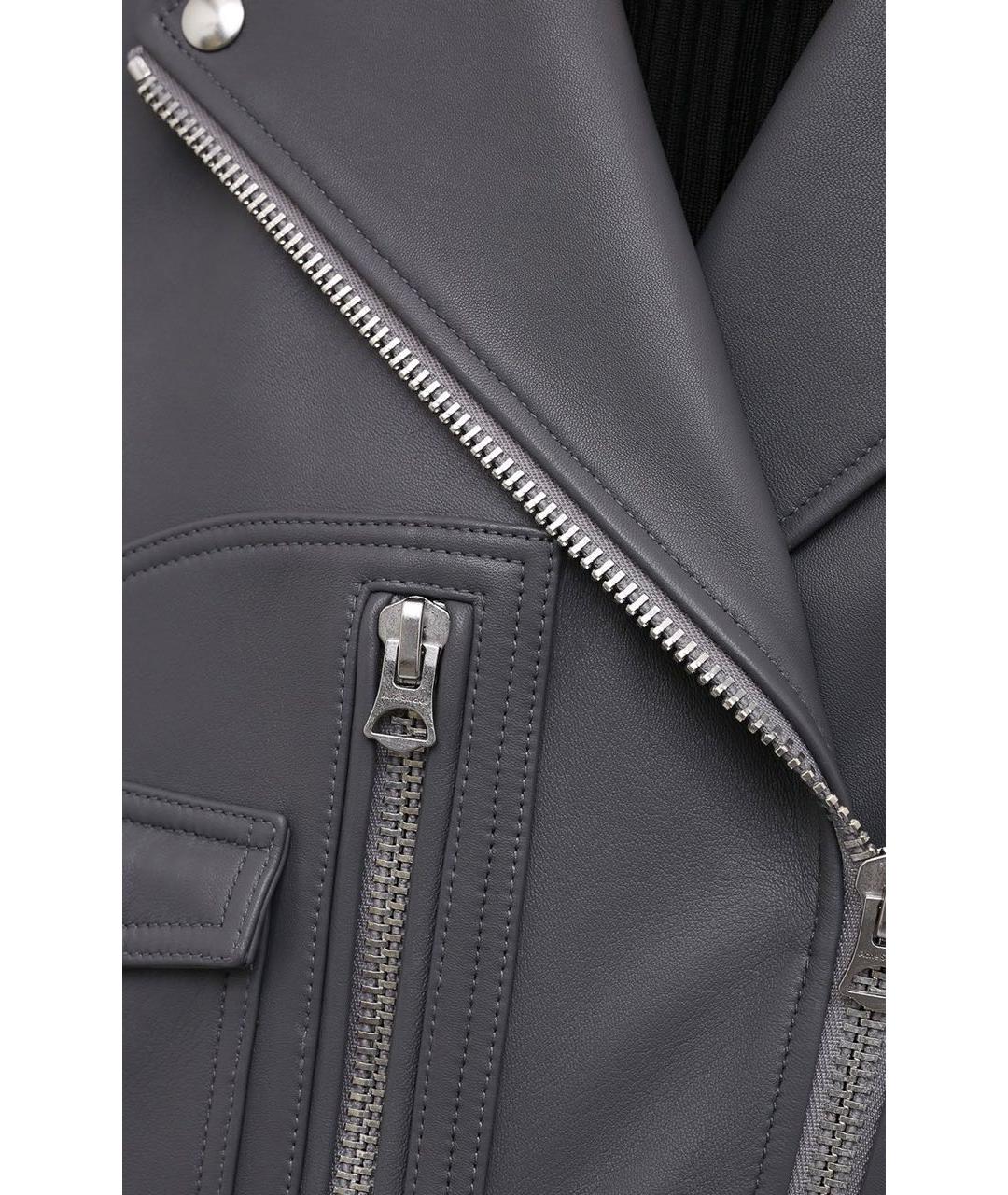 ACNE STUDIOS Серая кожаная куртка, фото 3