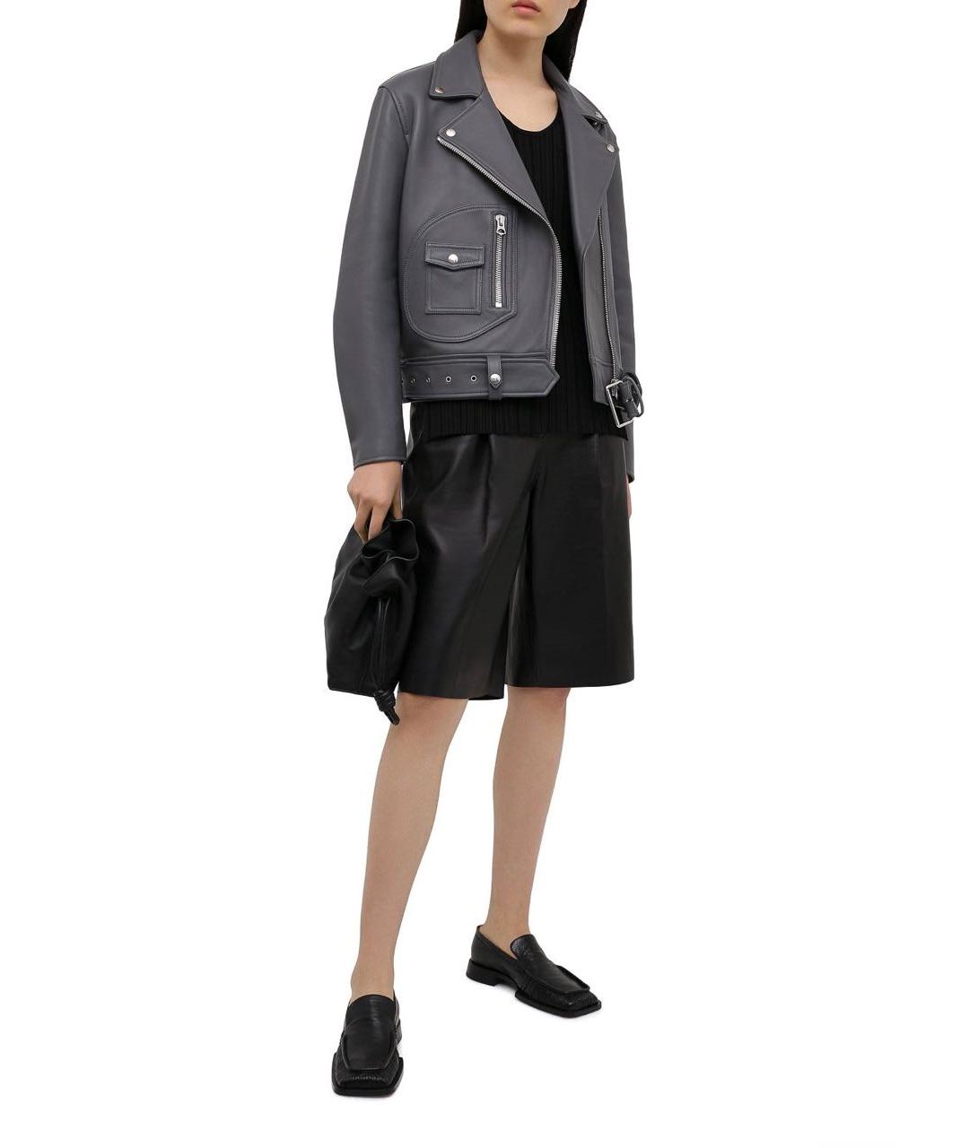 ACNE STUDIOS Серая кожаная куртка, фото 5