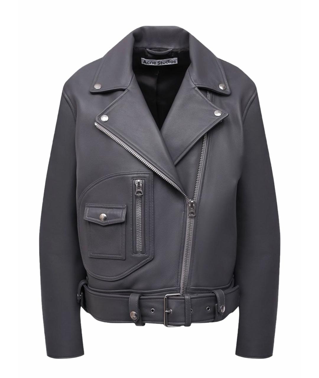 ACNE STUDIOS Серая кожаная куртка, фото 1