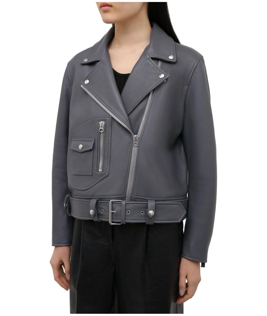 ACNE STUDIOS Серая кожаная куртка, фото 4