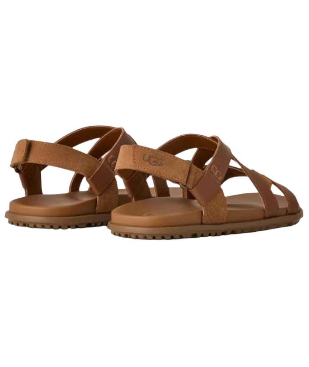 UGG AUSTRALIA Коричневые кожаные сандалии, фото 4