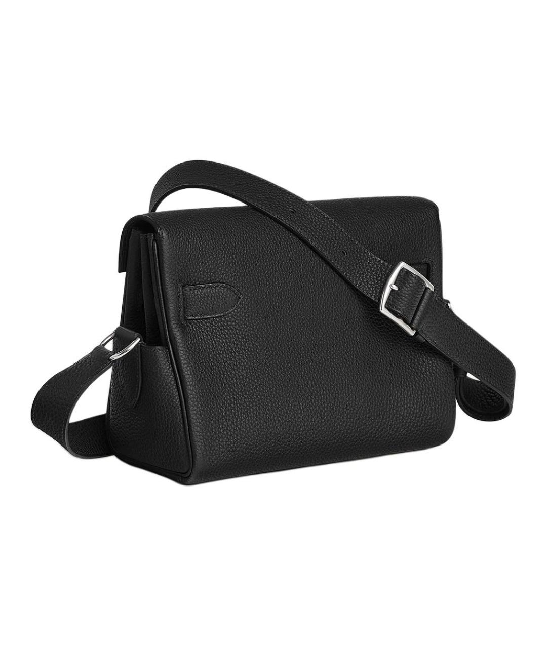 HERMES Черная кожаная сумка через плечо, фото 3