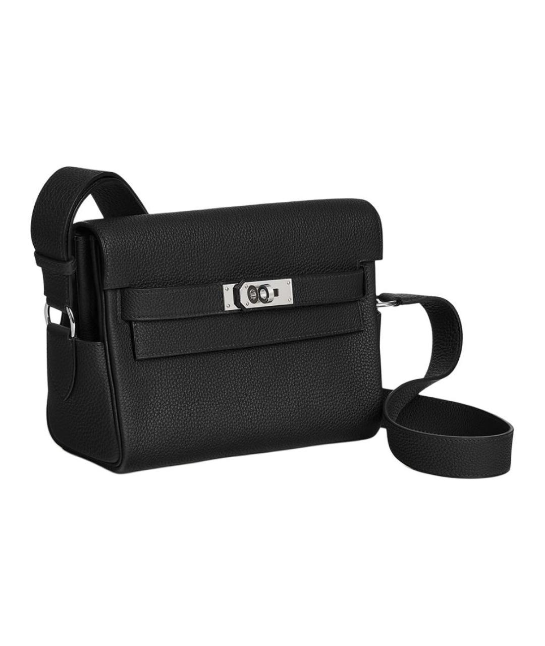 HERMES Черная кожаная сумка через плечо, фото 2