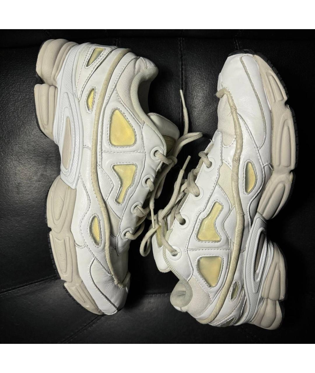 ADIDAS X RAF SIMONS Белые кожаные низкие кроссовки / кеды, фото 5