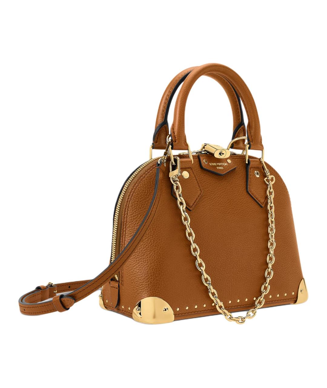 LOUIS VUITTON Коричневая кожаная сумка через плечо, фото 2