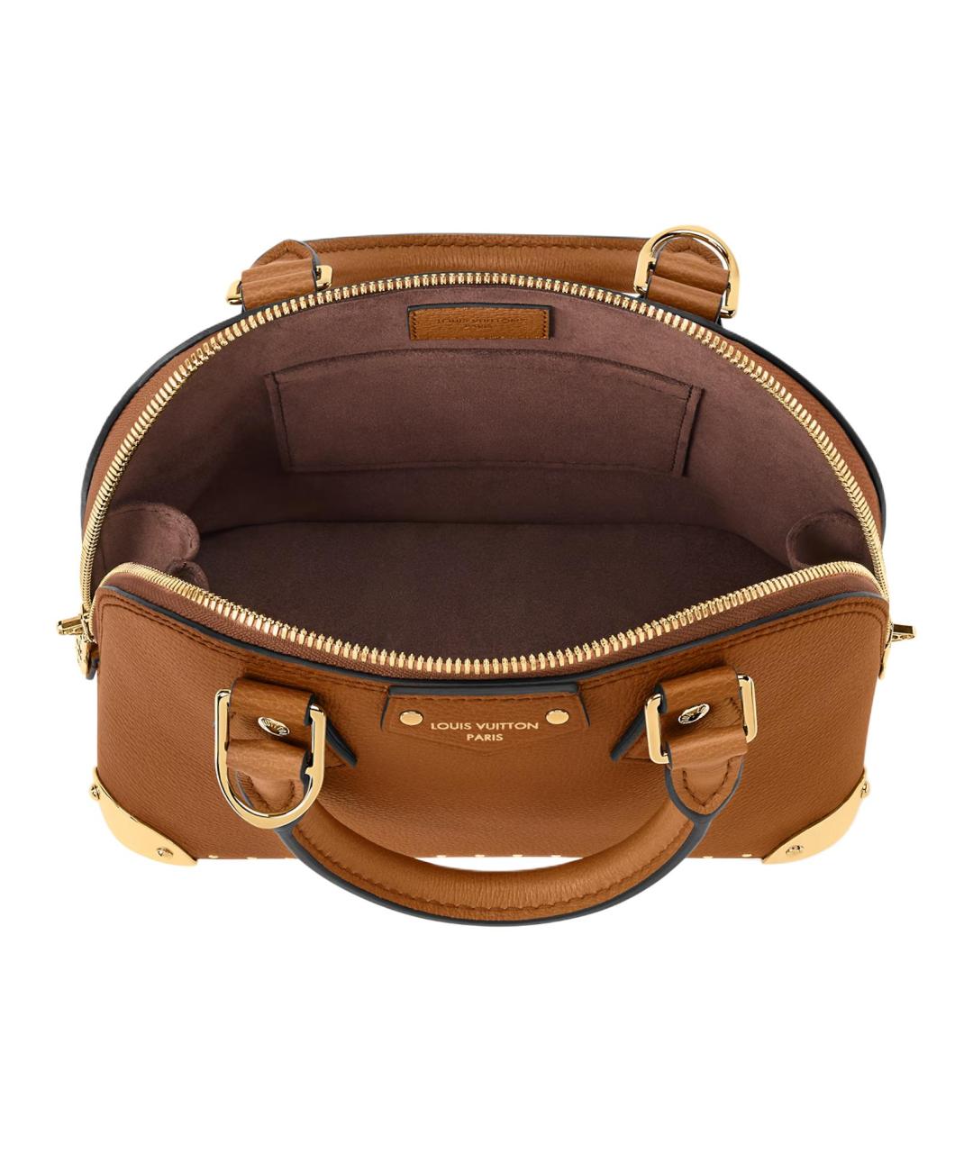 LOUIS VUITTON Коричневая кожаная сумка через плечо, фото 4