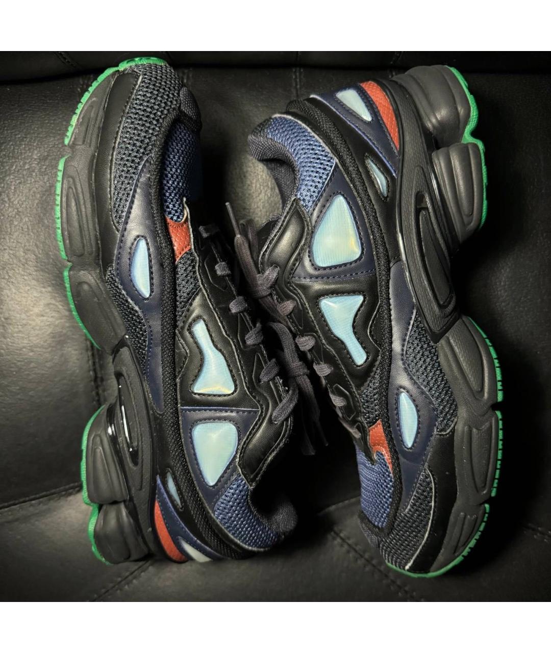 ADIDAS X RAF SIMONS Синие текстильные низкие кроссовки / кеды, фото 4