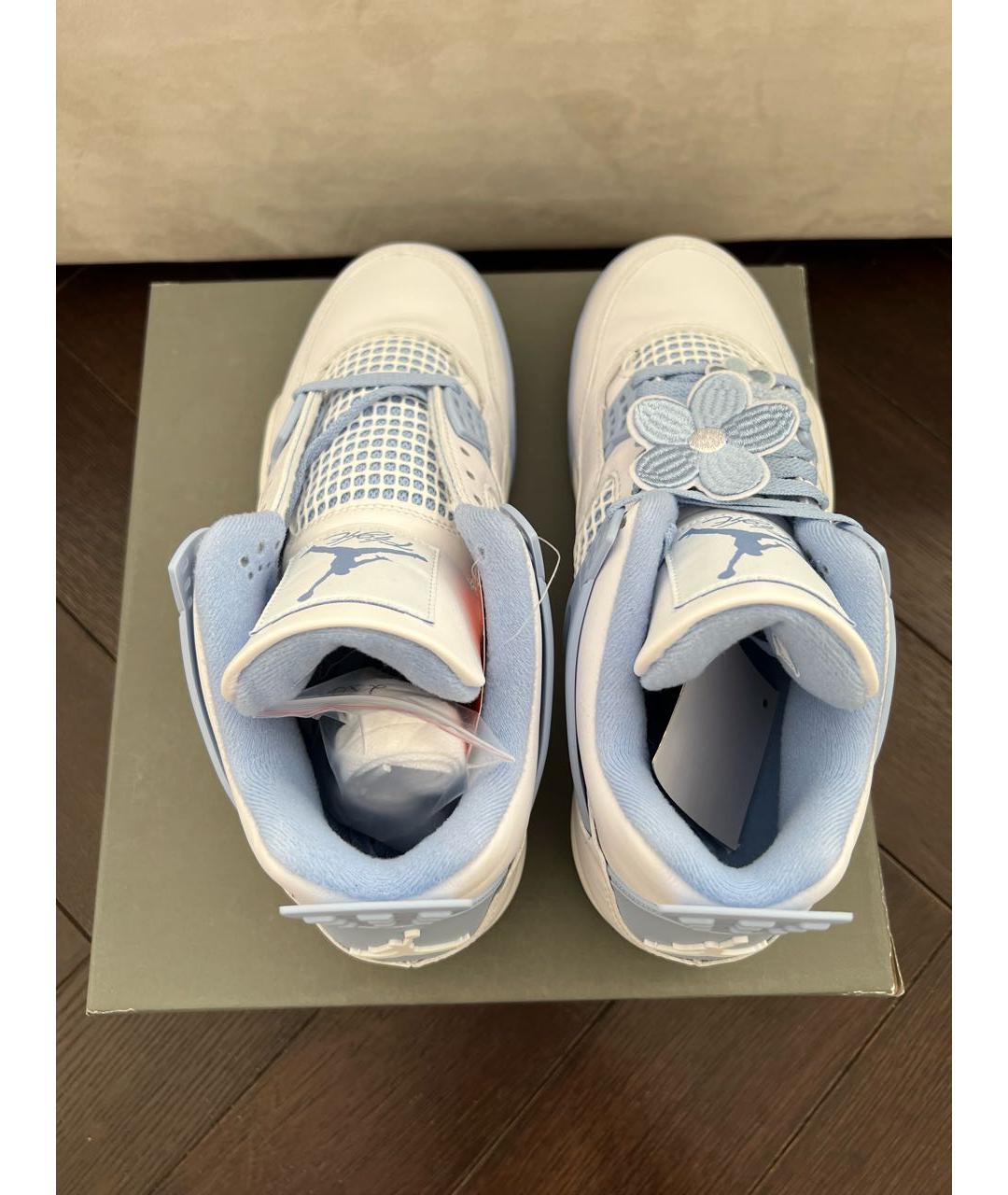 JORDAN Белые кожаные низкие кроссовки / кеды, фото 2