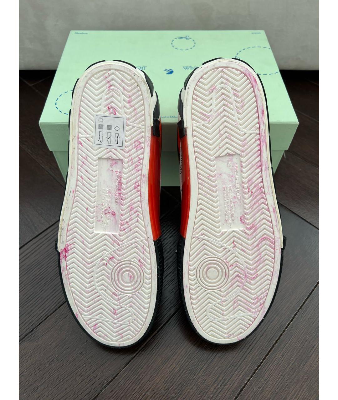 OFF-WHITE Белые кожаные низкие кроссовки / кеды, фото 4