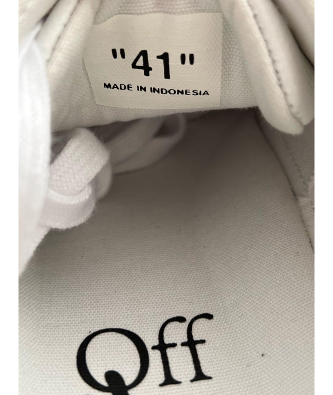 OFF-WHITE Белые кожаные низкие кроссовки / кеды, фото 3