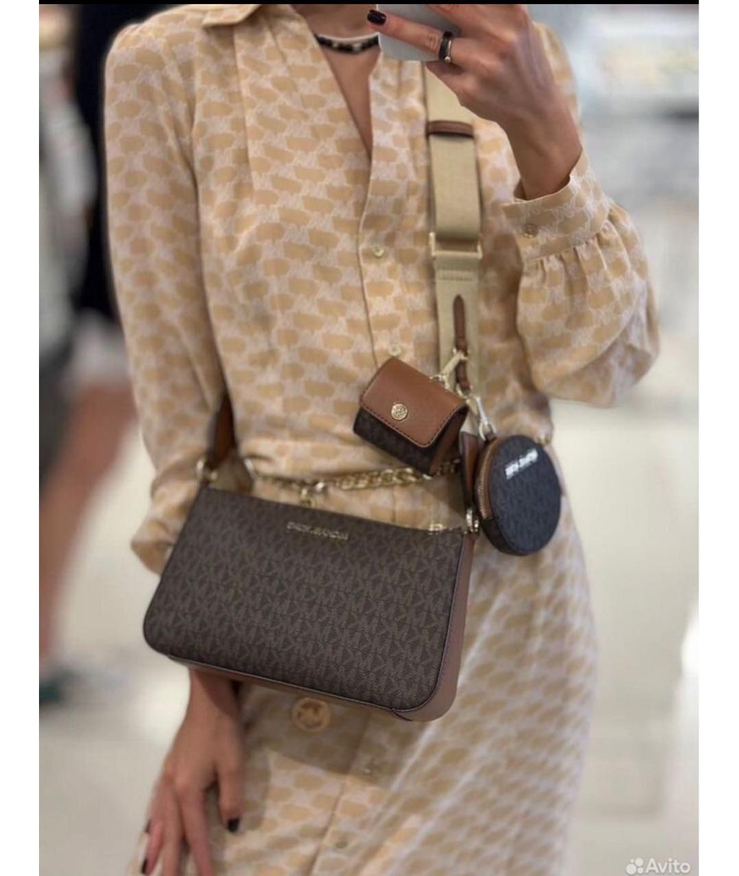 MICHAEL KORS Коричневая сумка через плечо, фото 5