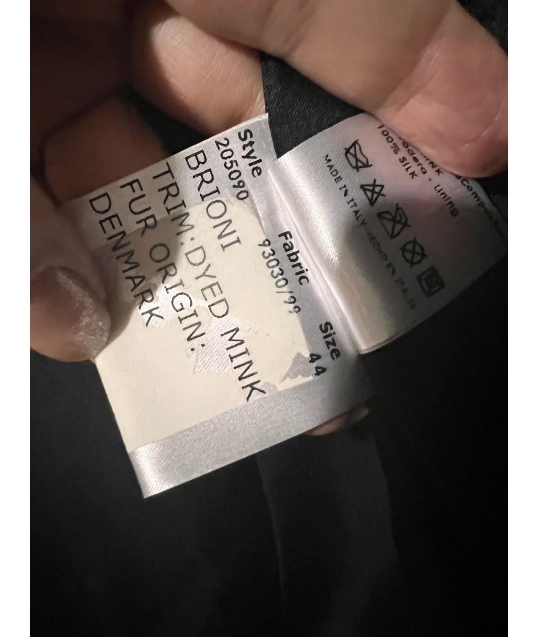 BRIONI Черный меховой жилет, фото 4