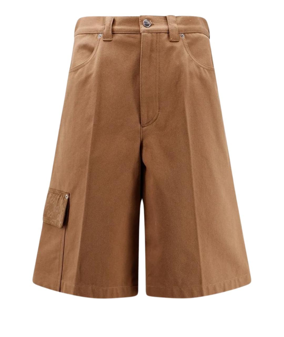 GUCCI Коричневые хлопковые шорты, фото 1