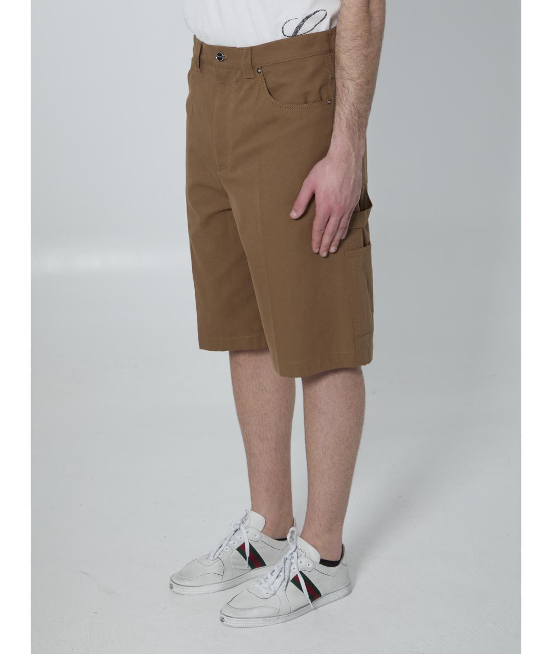 GUCCI Коричневые хлопковые шорты, фото 3