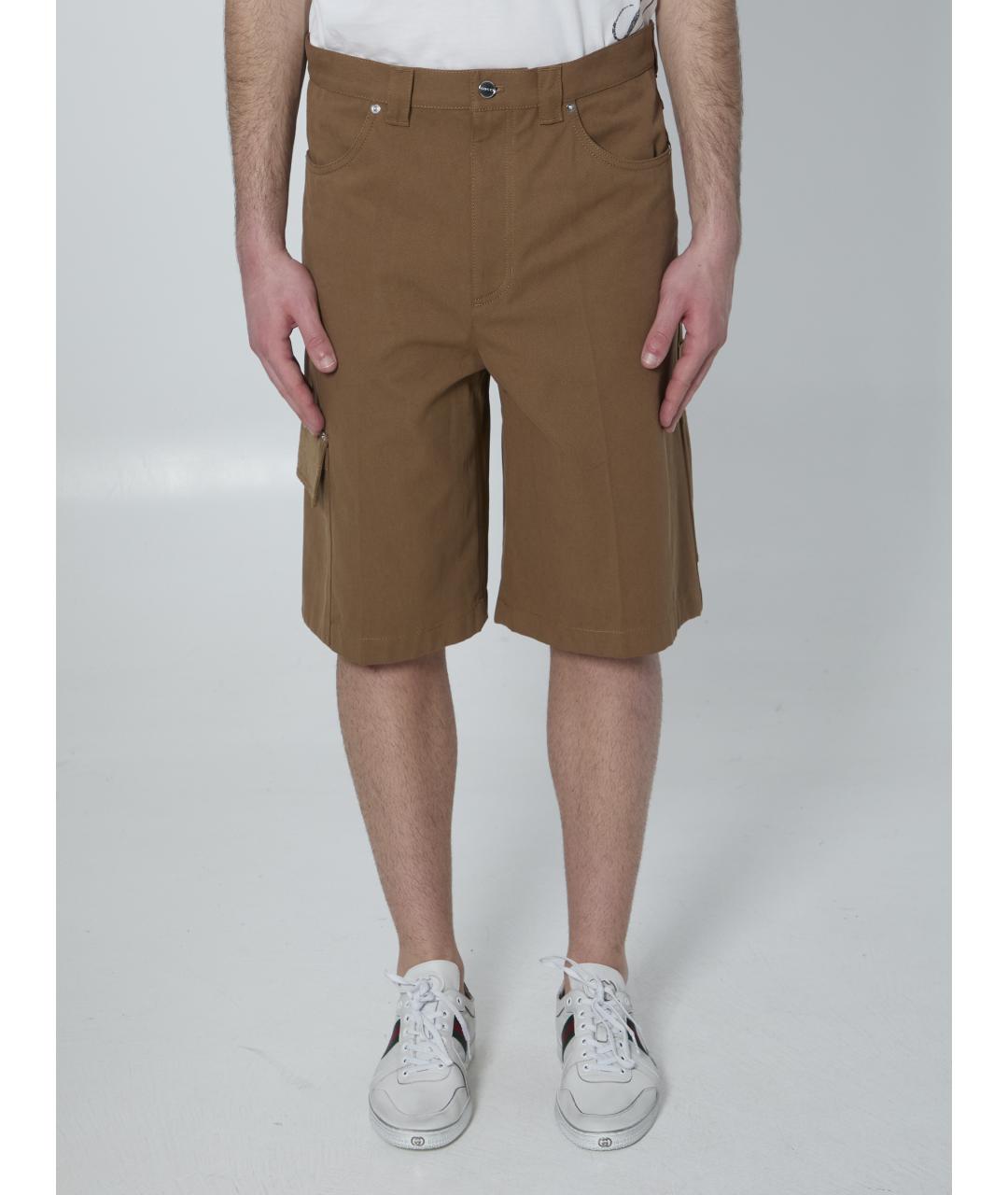 GUCCI Коричневые хлопковые шорты, фото 2