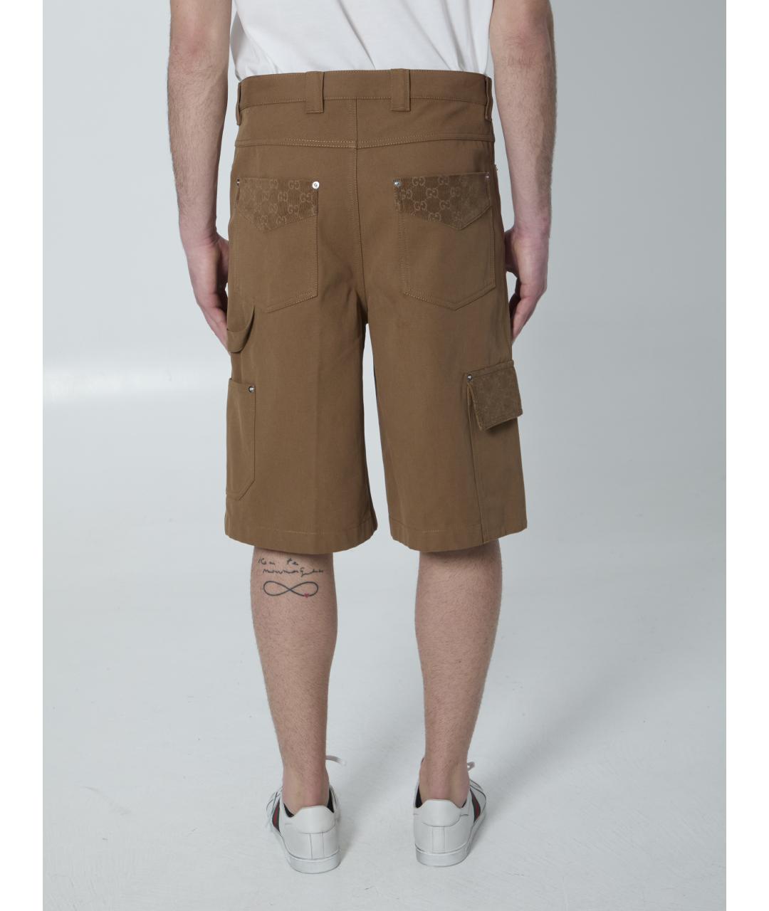GUCCI Коричневые хлопковые шорты, фото 5