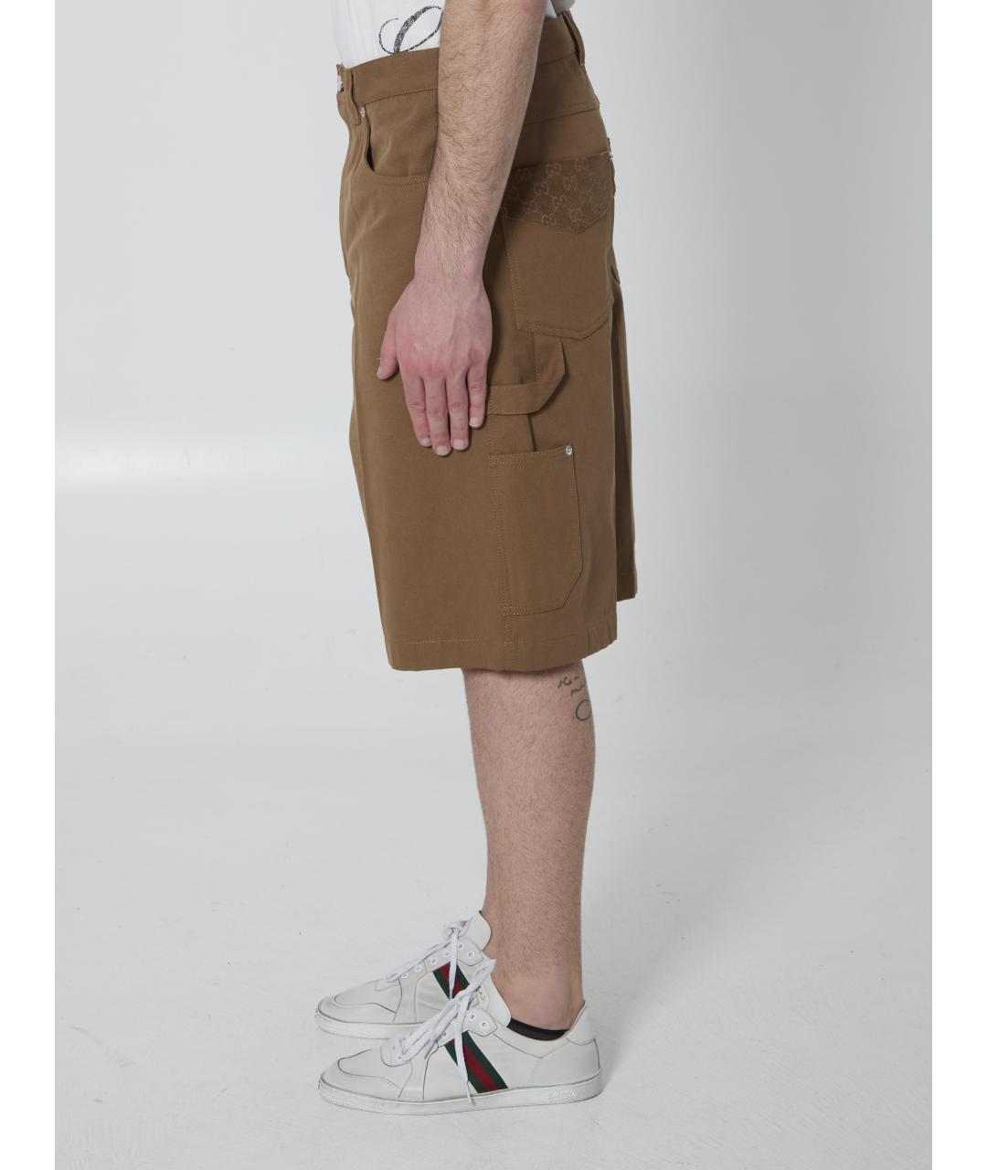 GUCCI Коричневые хлопковые шорты, фото 4