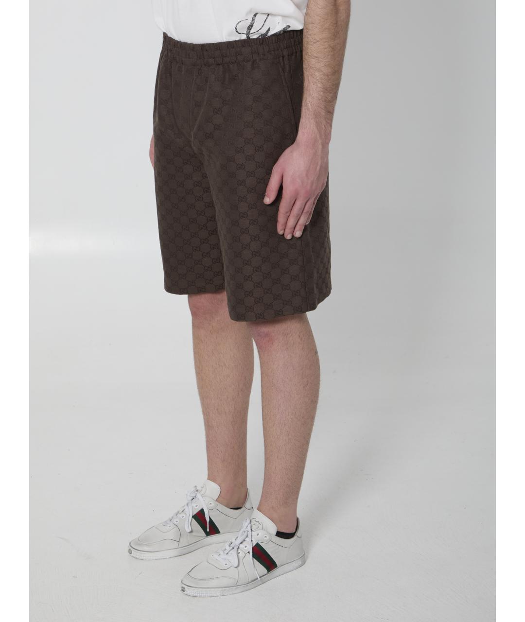 GUCCI Коричневые льняные шорты, фото 3