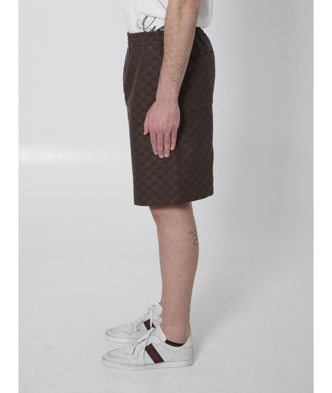 GUCCI Коричневые льняные шорты, фото 4