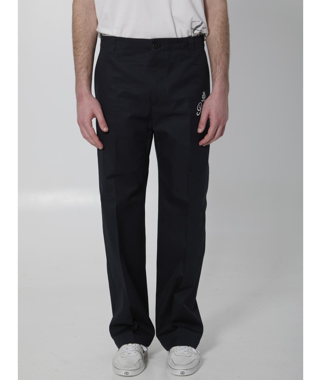 GUCCI Темно-синие хлопковые повседневные брюки, фото 5