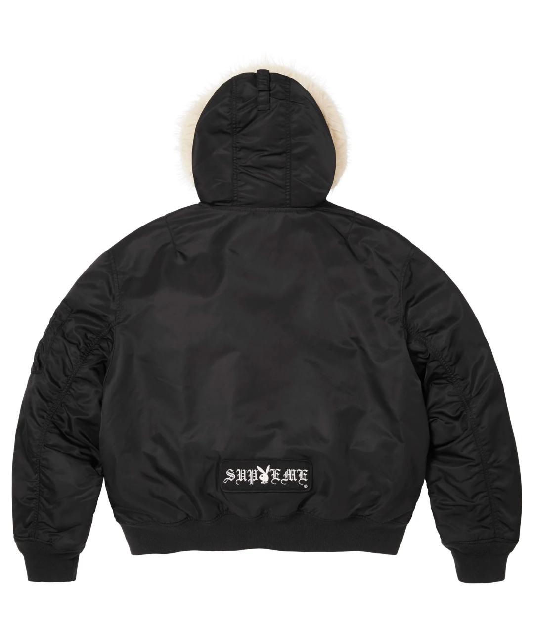SUPREME Черный пуховик, фото 2