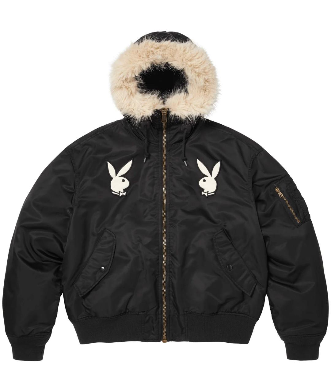 SUPREME Черный пуховик, фото 1