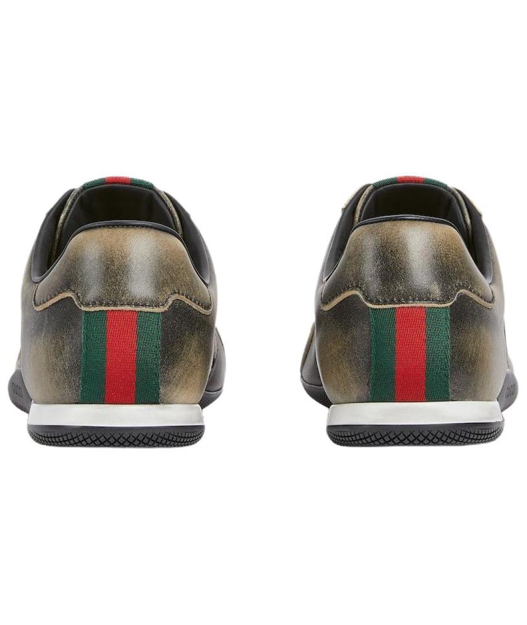 GUCCI Черные кожаные кроссовки, фото 5